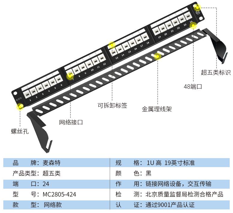 MC2805-424(超五類網(wǎng)絡(luò)款24口)規(guī)格參數(shù)